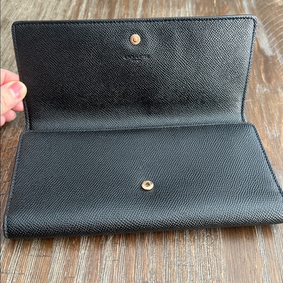Coach slim cross grain Tri fold wallet black - Picture 8 of 10
